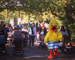 Puddle the Duck leads ‘Pushers’ around Battersea Park for The Big Push!
