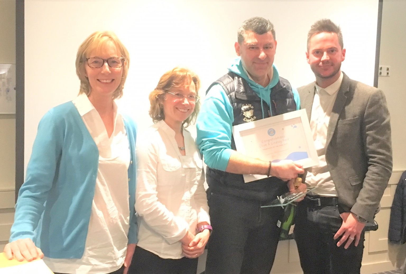 Baby Swimming Franchisee Clive Relf receiving award