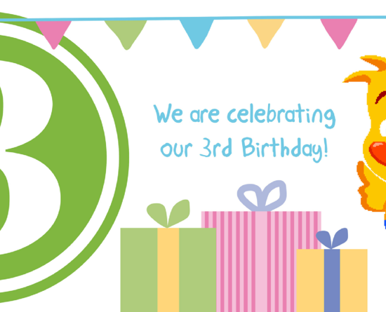 We're celebrating our 3rd Birthday!