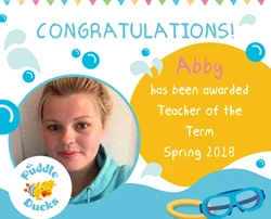 Congratulations to Abby our Teacher of the Term Spring 2018