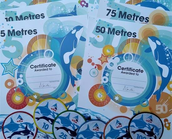 Distance Swim Badges and Certificates