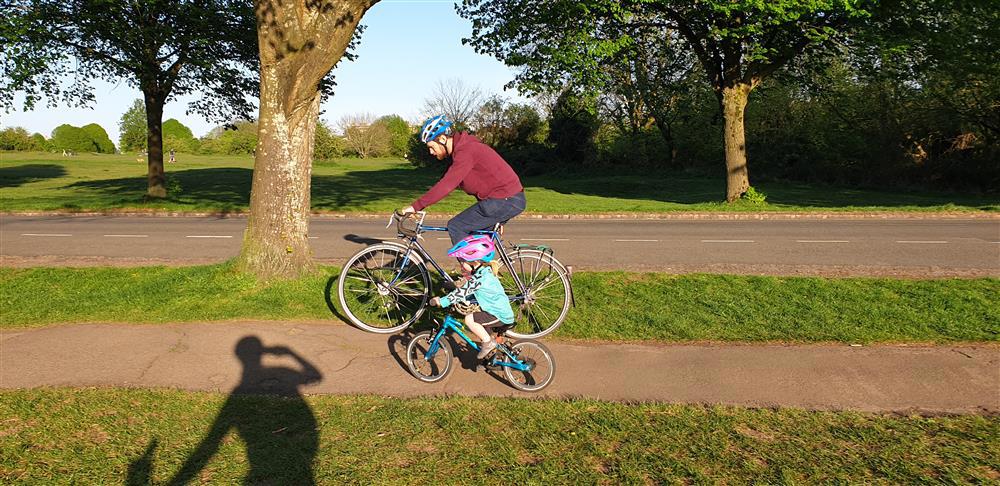 2 year old riding bike
